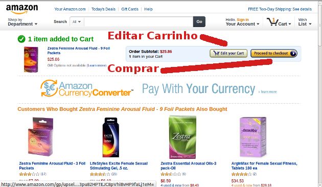 Comprar na Amazon Página Carrinho de Produtos