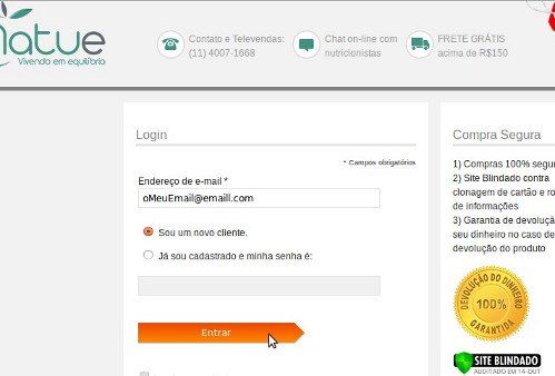 Promoção Natue. Passo 6